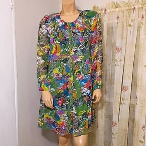 Emily Lovelock Multicolor Long Sleeve Women's Dress Size M